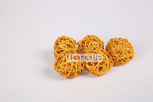 Wicker Ball Orange 5cms, 6cms, 8cms - Pack of 16 Pcs