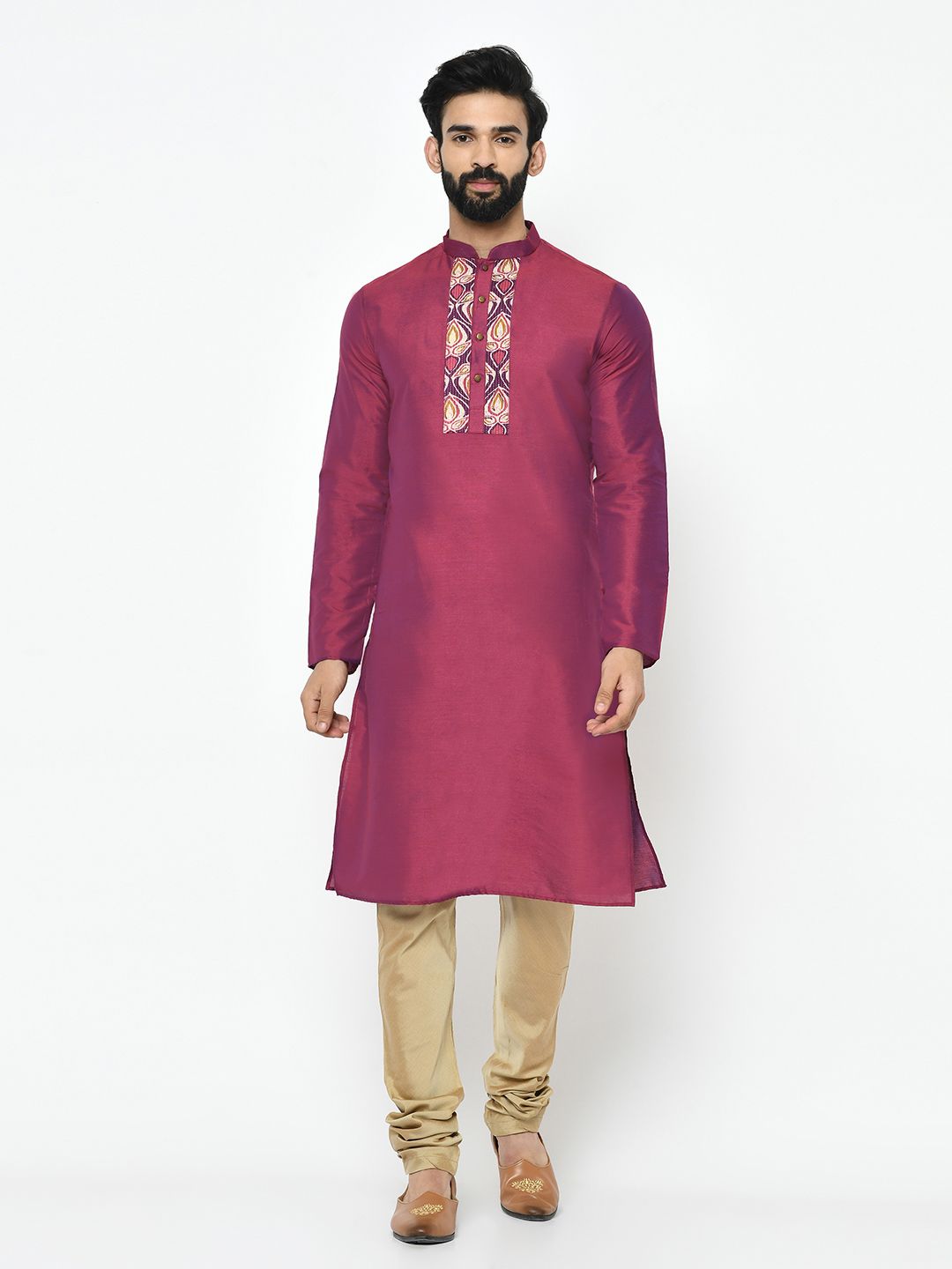 Maroon color kurta online pajama