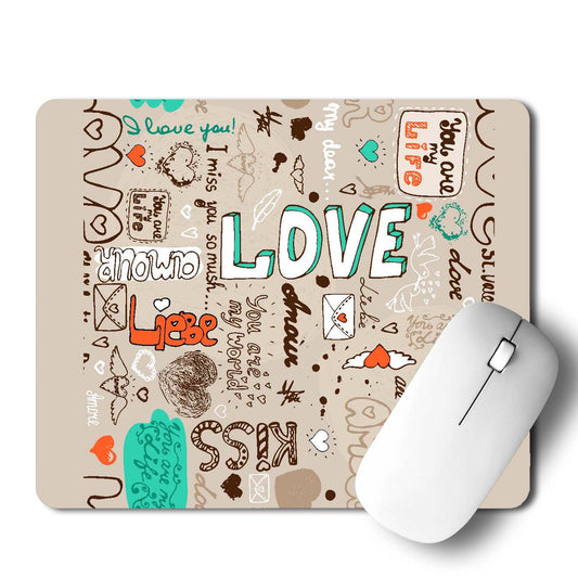 Love Doodle Mouse Pad