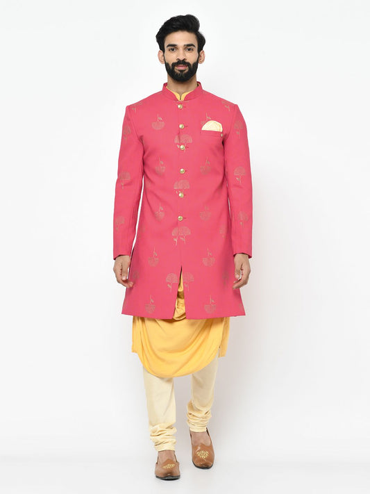 Pink & Yellow Sherwani