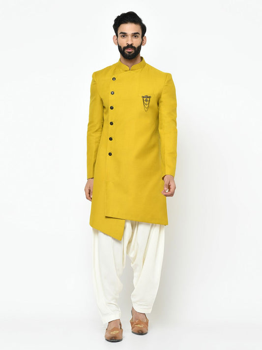 Yellow & White Sherwani