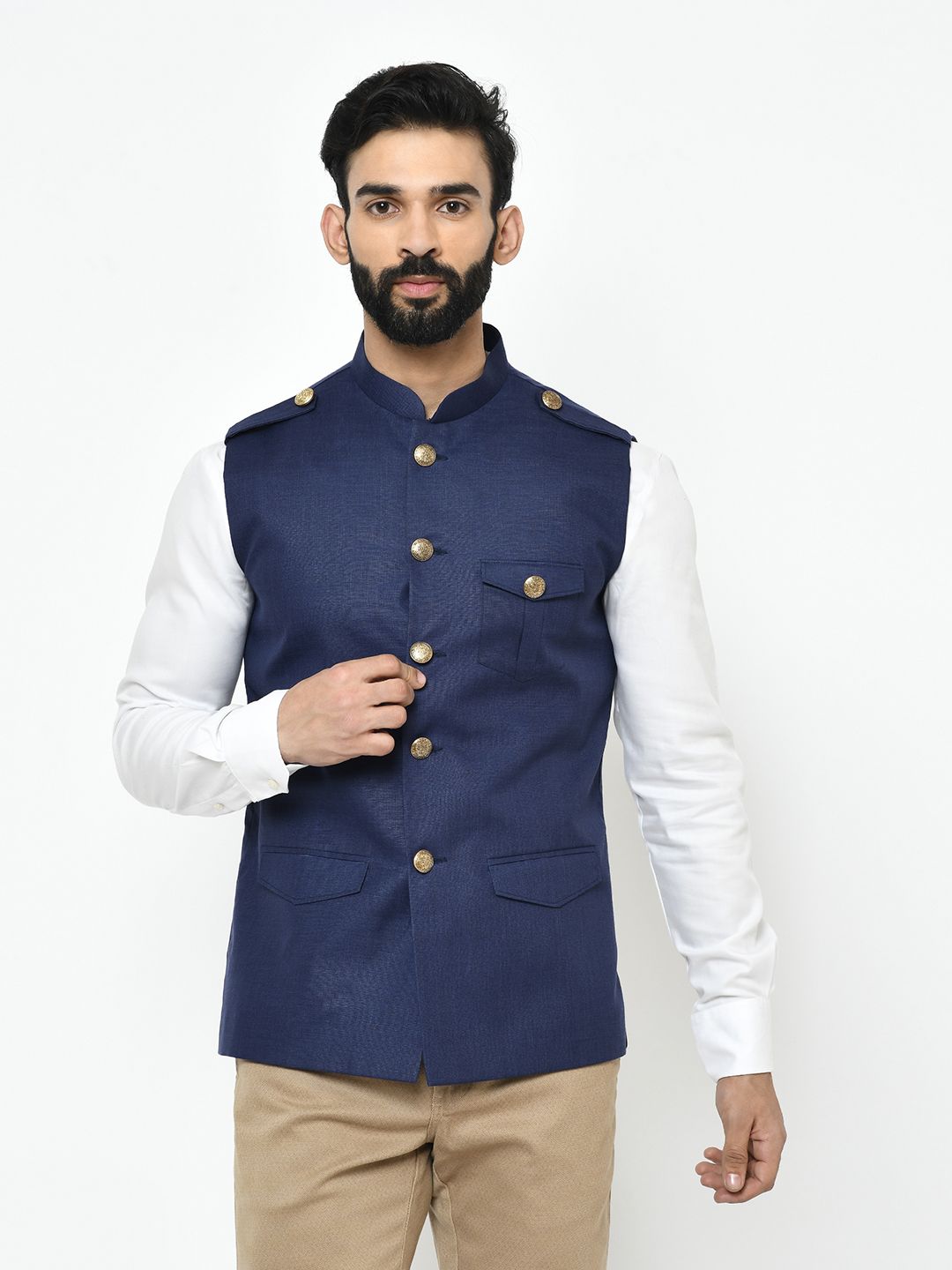 Navy Blue Nehru Jacket