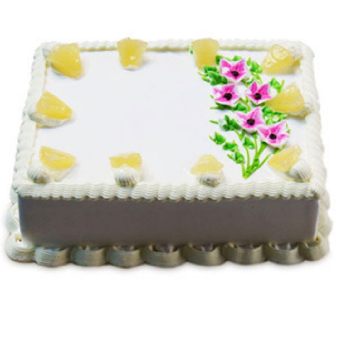 Eggless Fresh Birthday Pineapple Cake