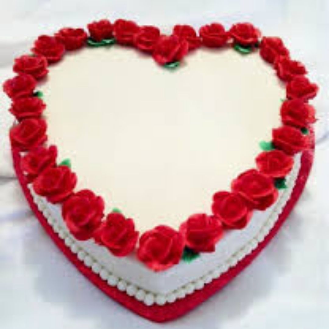 Heart Shape Anniversary Cake