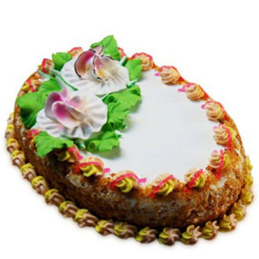 Oval Eggless Butterscotch Cake
