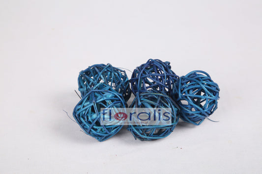 Wicker Ball Blue 5cms, 6cms, 8cms - Pack of 16 Pcs