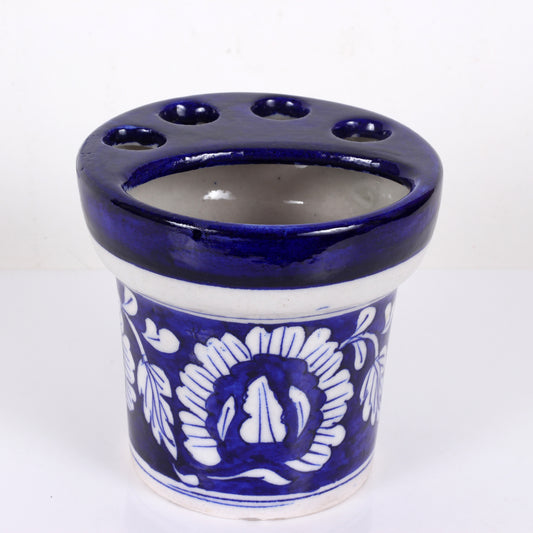 Blue Pottery Tooth Brush Stand
