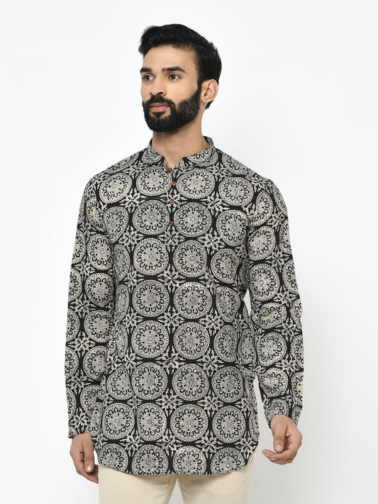 Light Printed Black Kurta