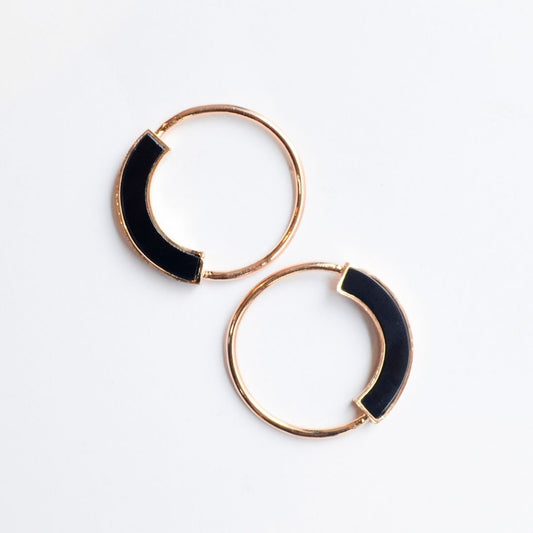 Black Onyx Petite Hoops