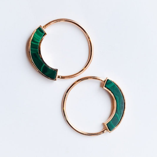 Malachite Petite Hoops