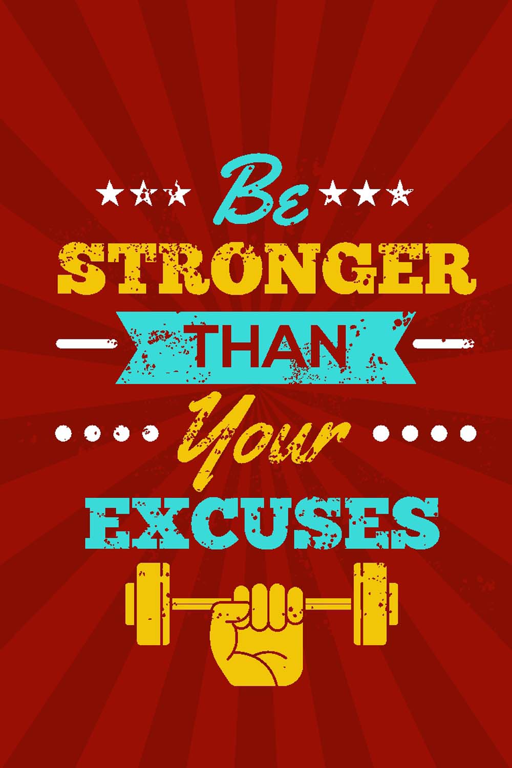 Be Stronger Than Your Excuses  - Glass Framed Poster