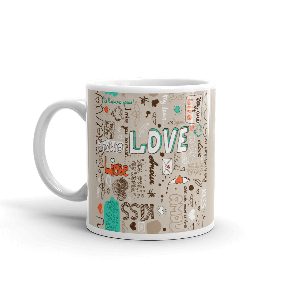 Love Doodle Coffee Mugs 350 ml