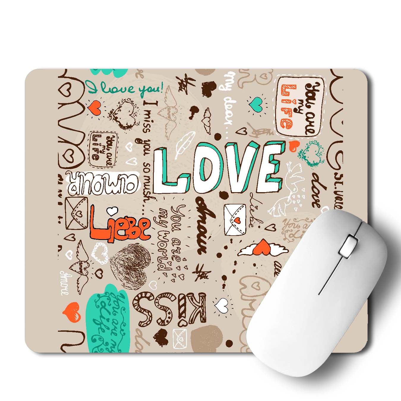 Love Doodle Mouse Pad