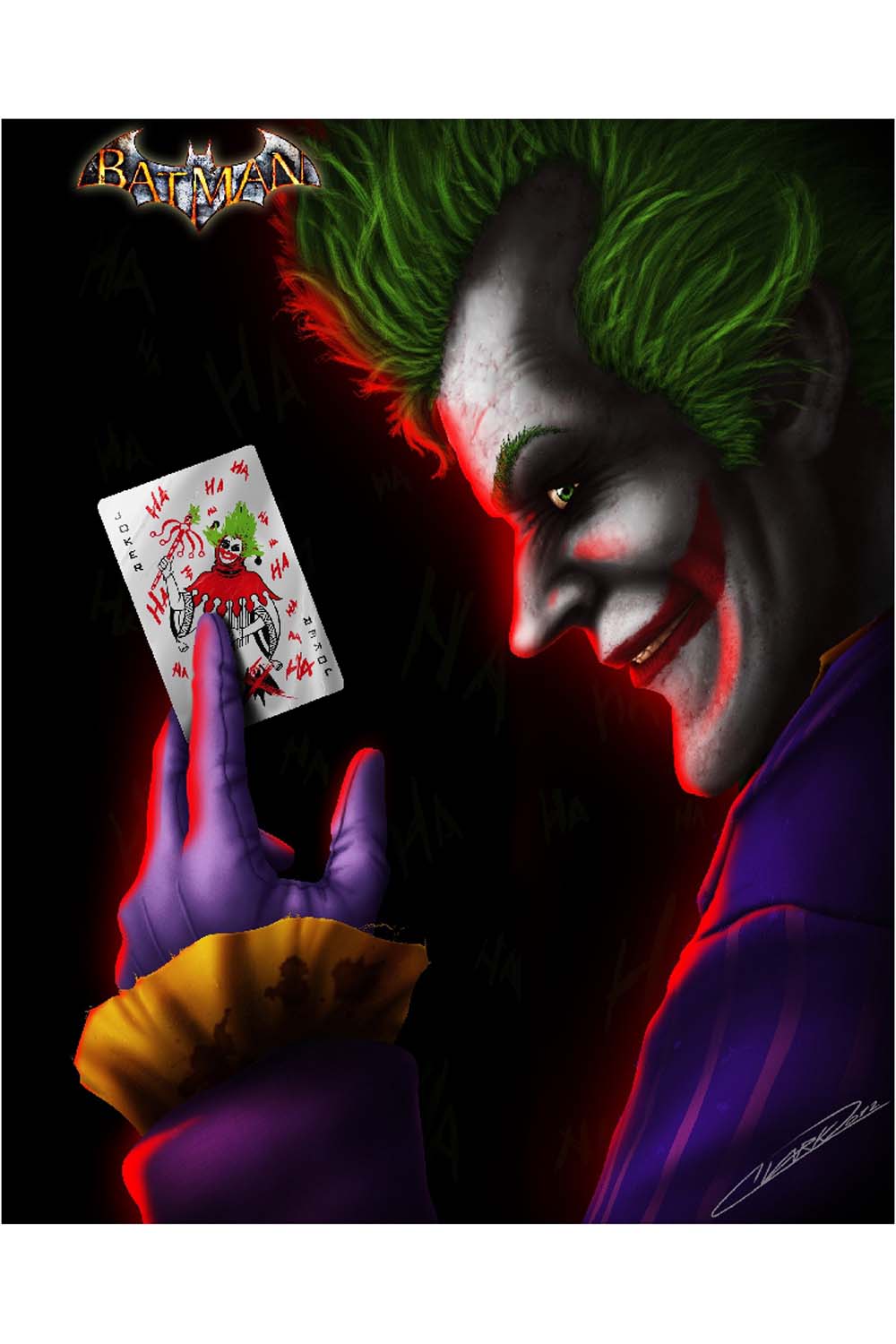 Joker Card - Glass Framed Poster