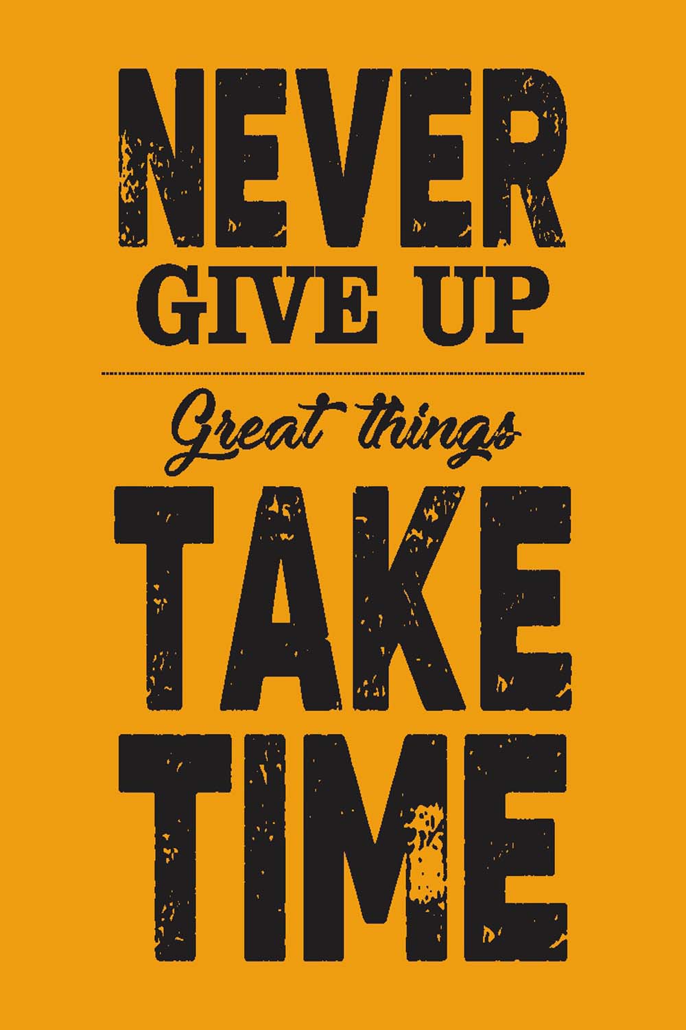 Never Give Up  - Glass Framed Poster