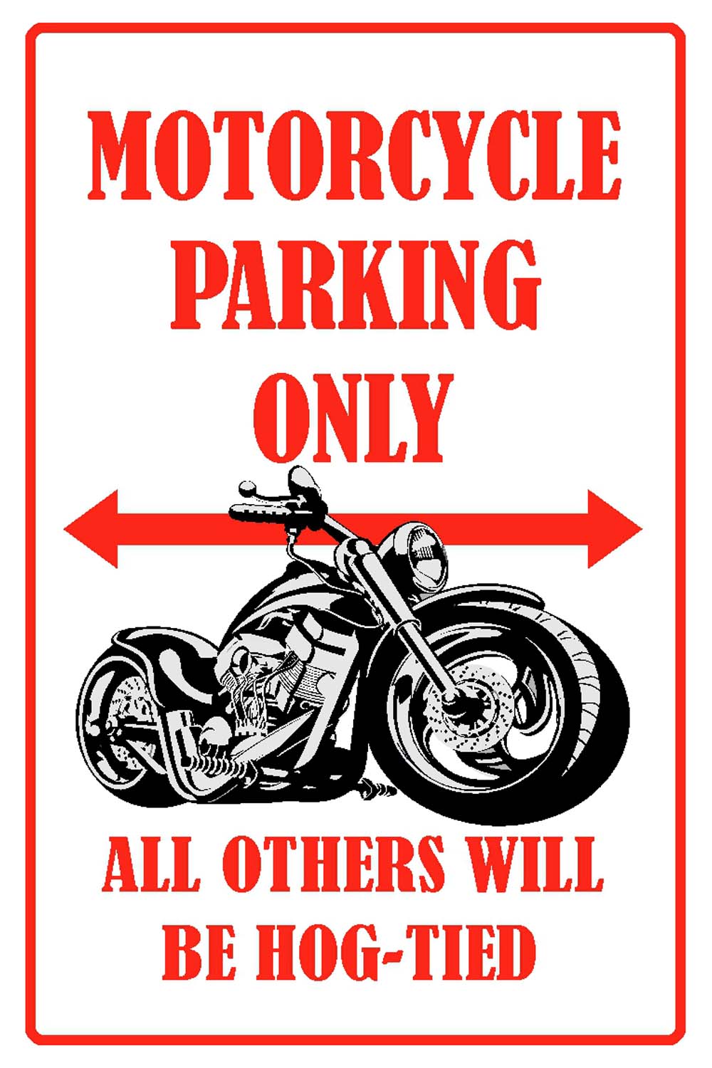 Motorcycle Parking Only - Glass Framed Poster