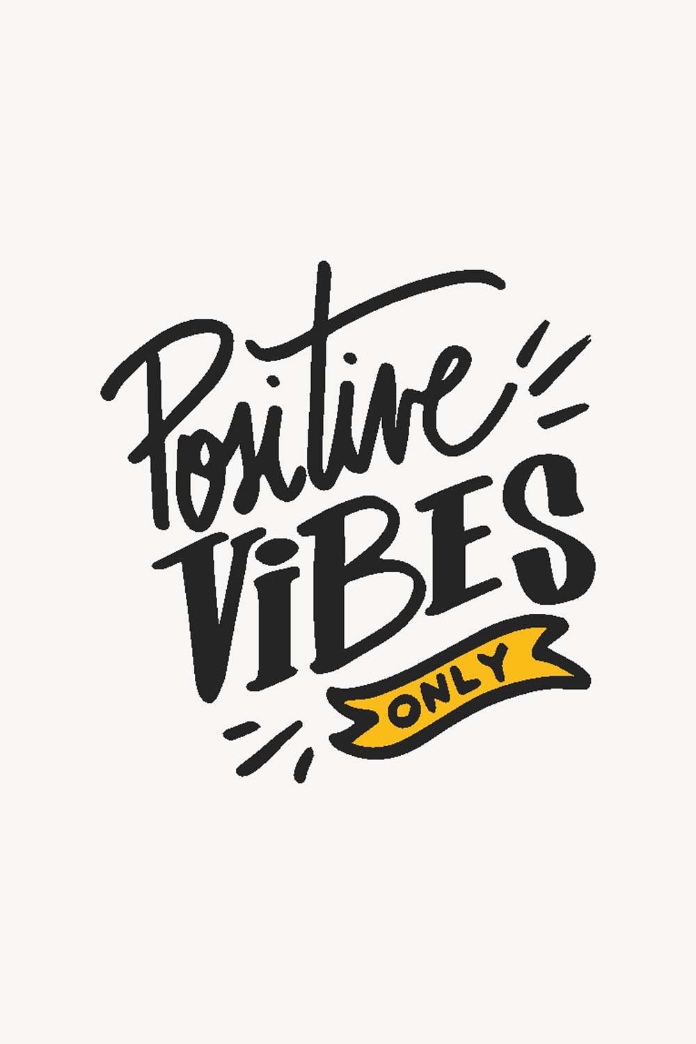 Positives Vibes Only - Glass Framed Poster