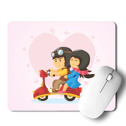Love Couple Scooter Ride  Mouse Pad