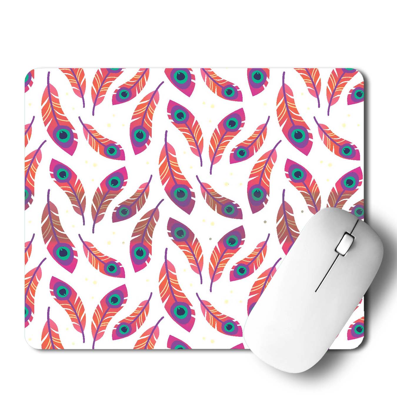 Pink Peacock Feather  Mouse Pad