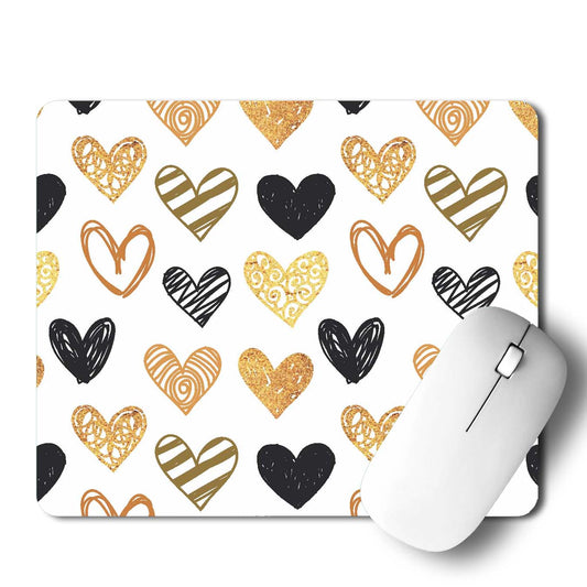 Gold Heart Mouse Pad