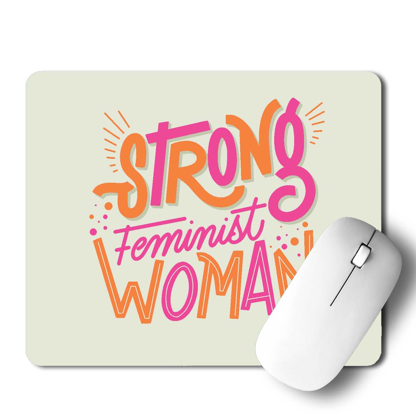Strong Feminist Woman Mouse Pad
