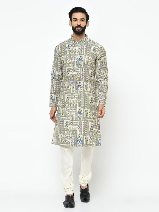 Multi White Kurta