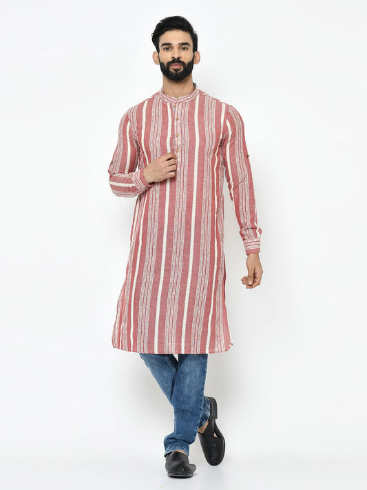 Pink & White Kurta