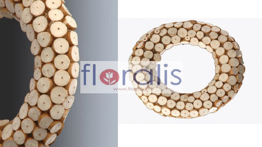 Sola Log Slice Wreath 32Cms