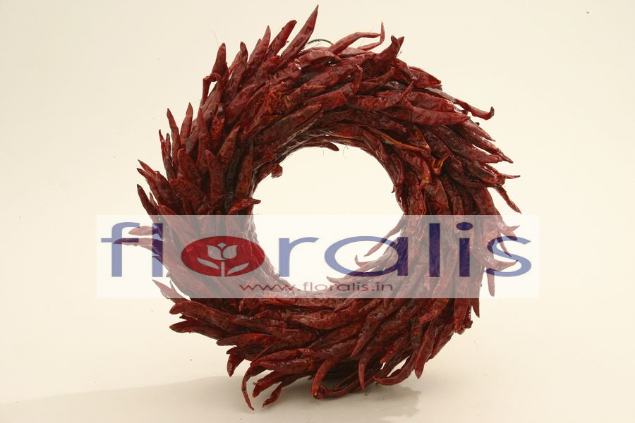 Dried Chilli Wreath 32Cms