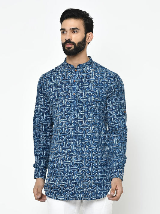 Printed Deep Blue Kurta