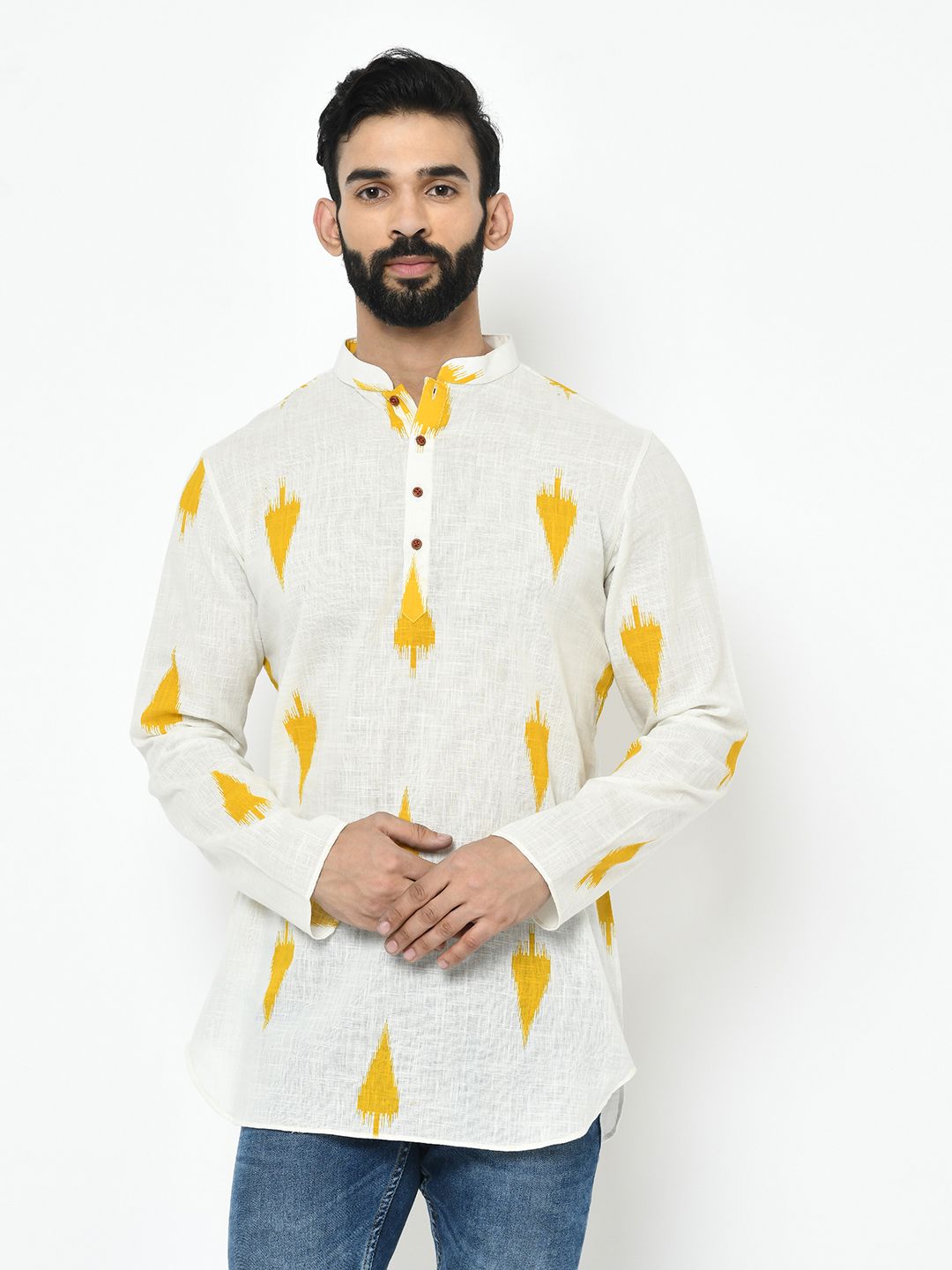 Light White & Yellow Kurta