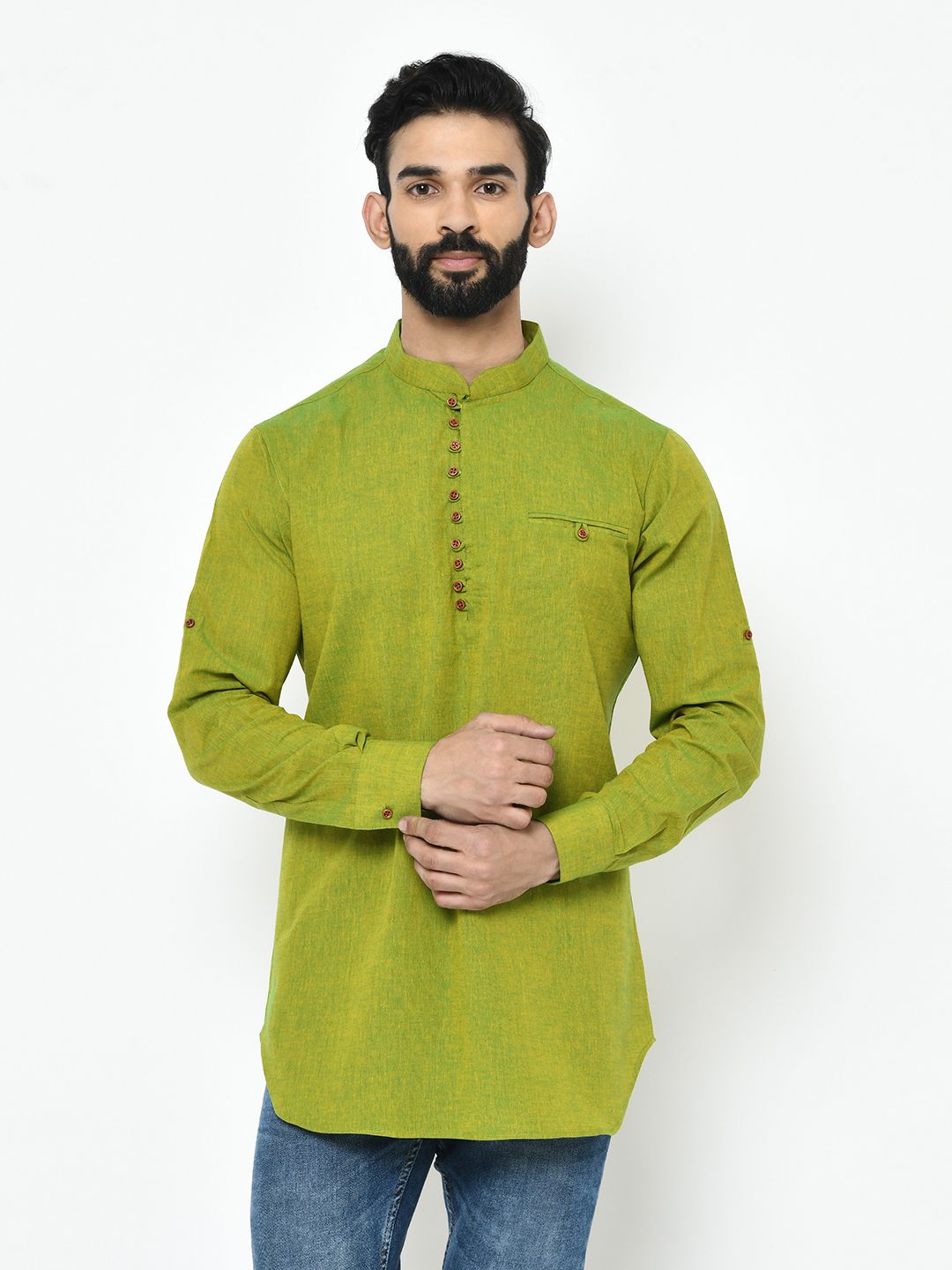 Solid Bright Green Kurta