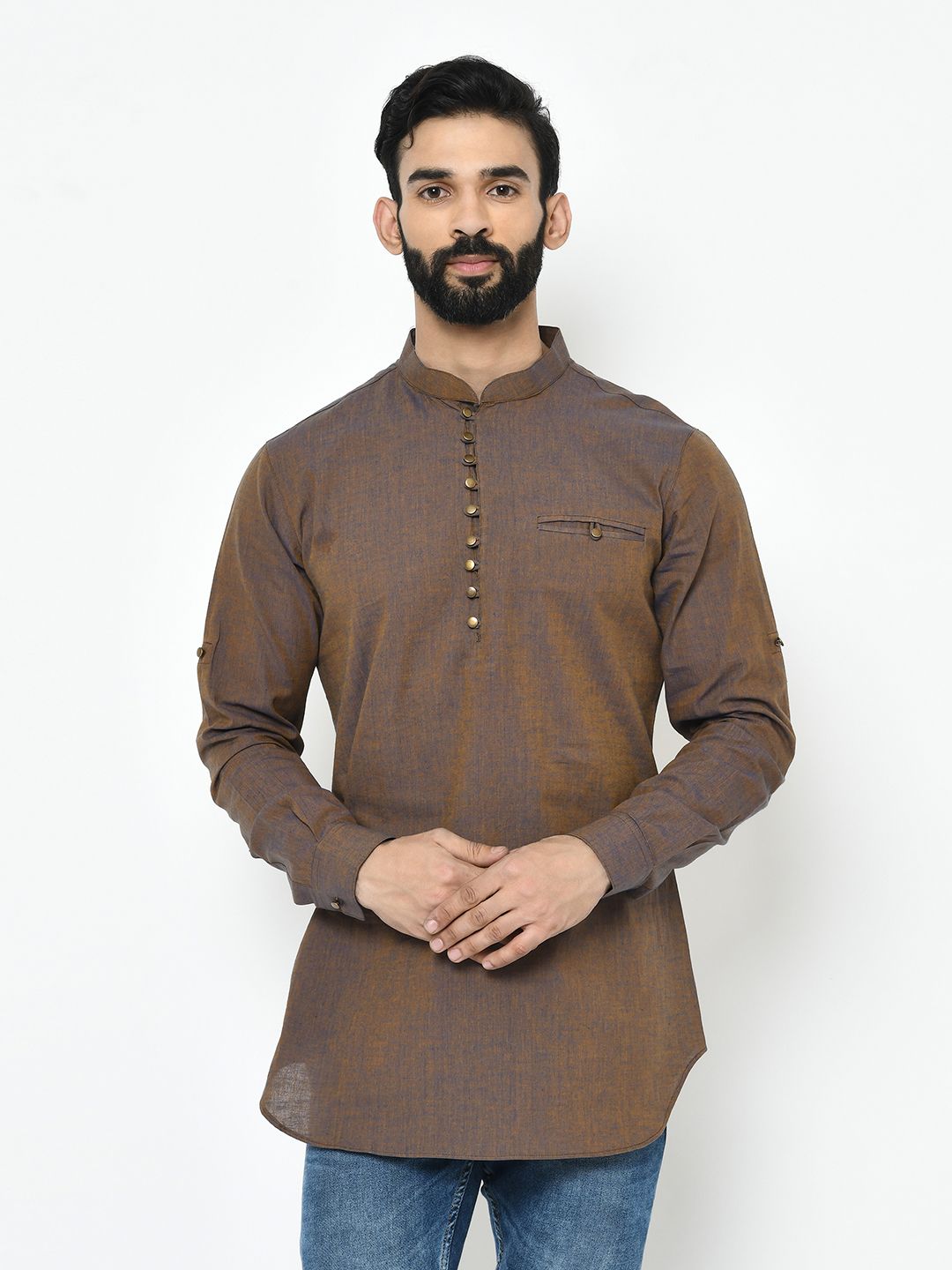 Solid Deep Brown Kurta