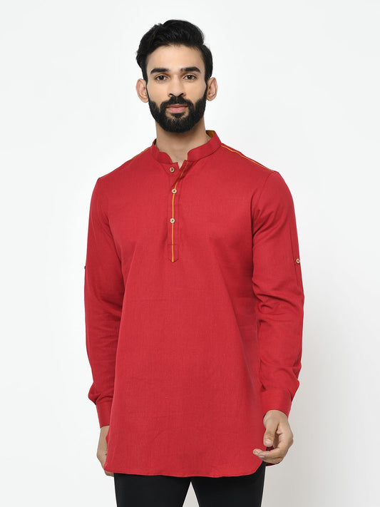 Solid Red Kurta