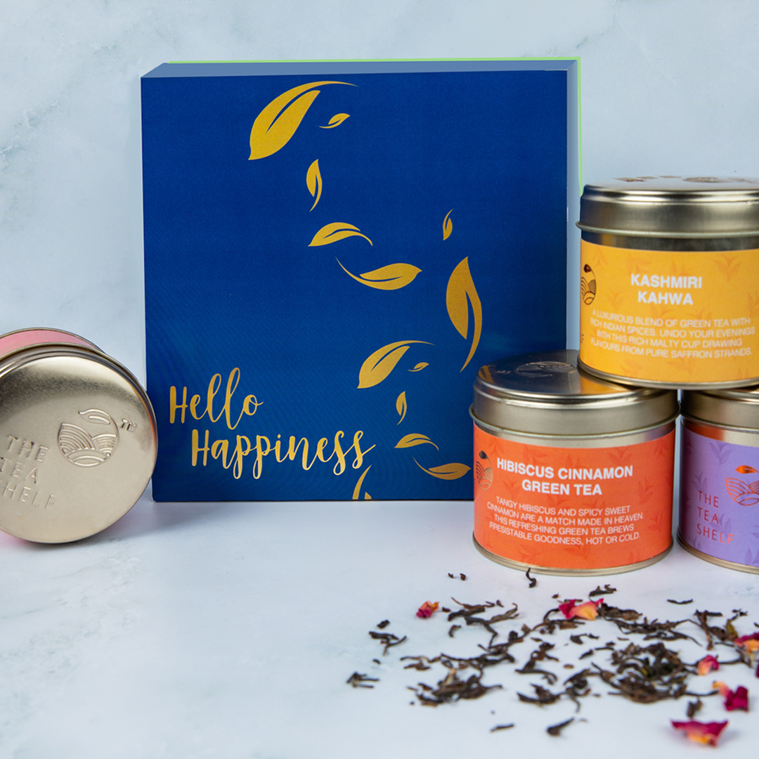 Hello Happiness with 4 Teas - Tea Gift Box