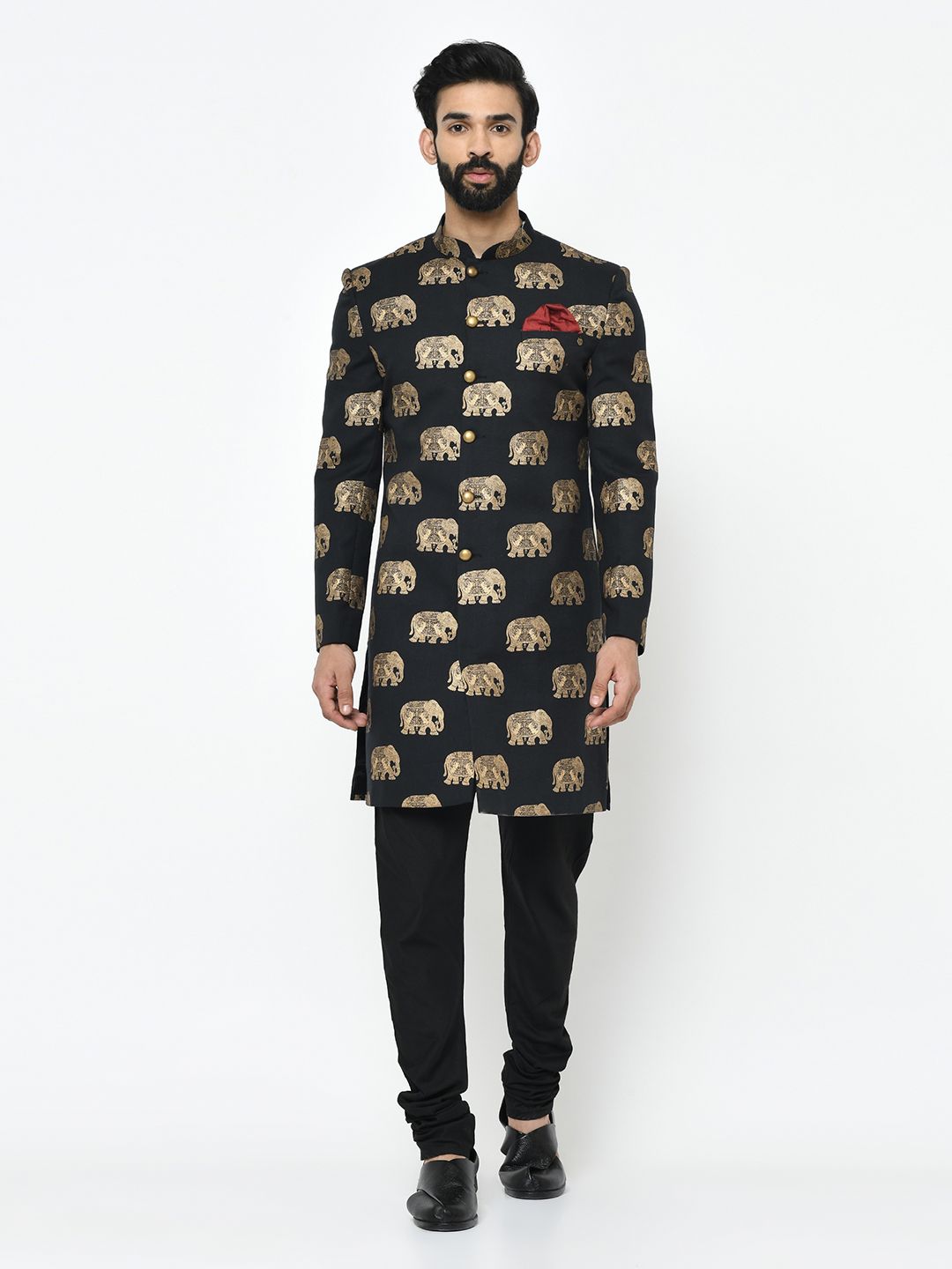 Dark Black Sherwani