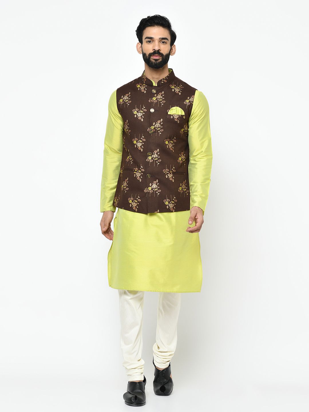 Bright Green & Brown Suit Set