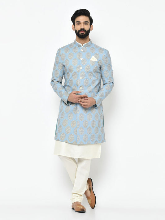 Light Blue & White Sherwani