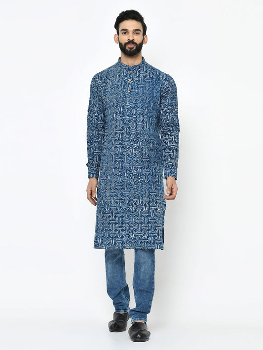 Simple Printed Blue Kurta