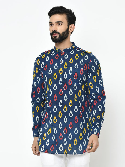 Printed Dark Blue Kurta